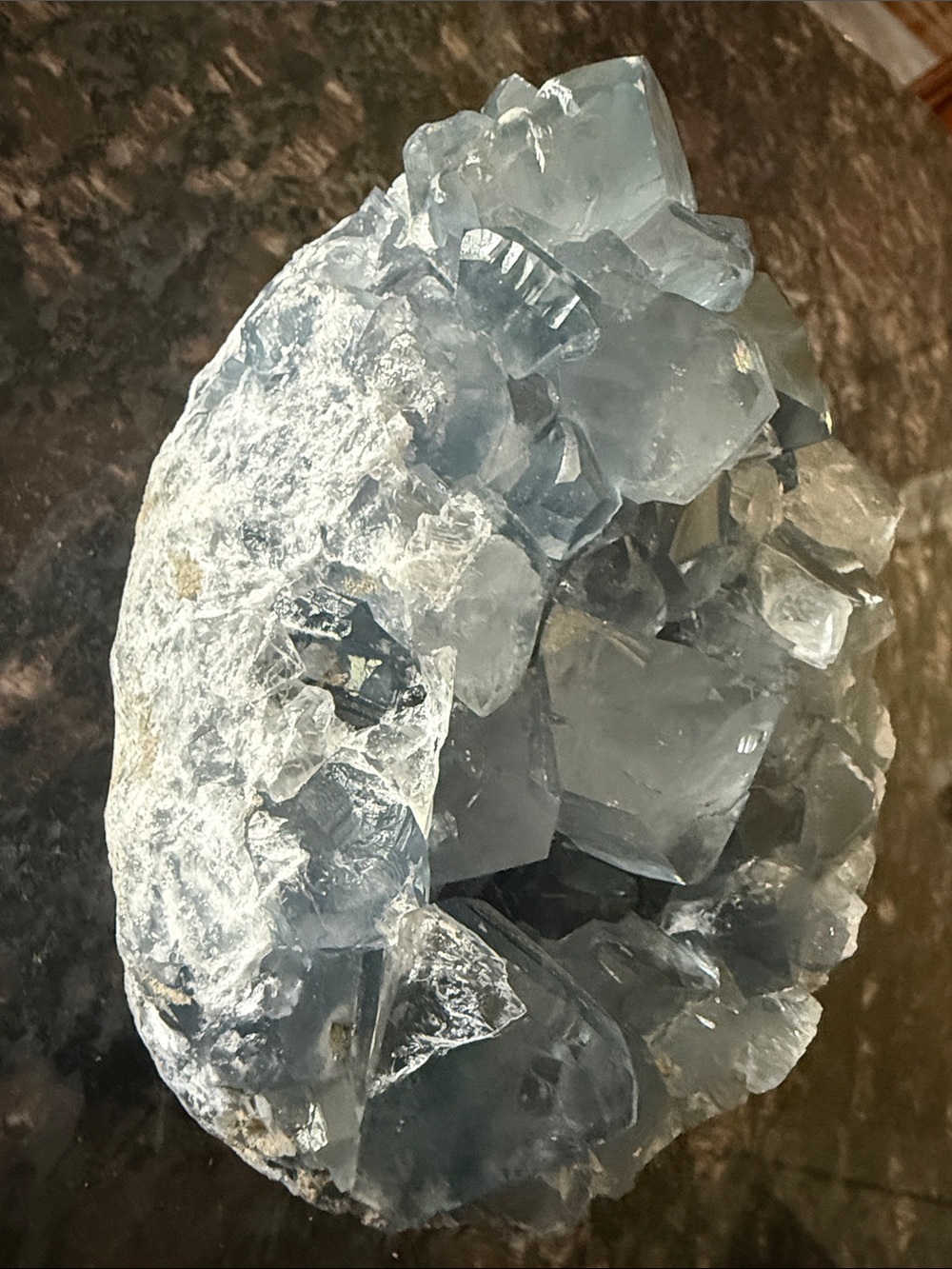 Large Blue Celestite Crystal Cluster - Picture 8 of 8